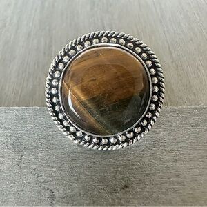 Tiger’s Eye Stamped 925 Ring